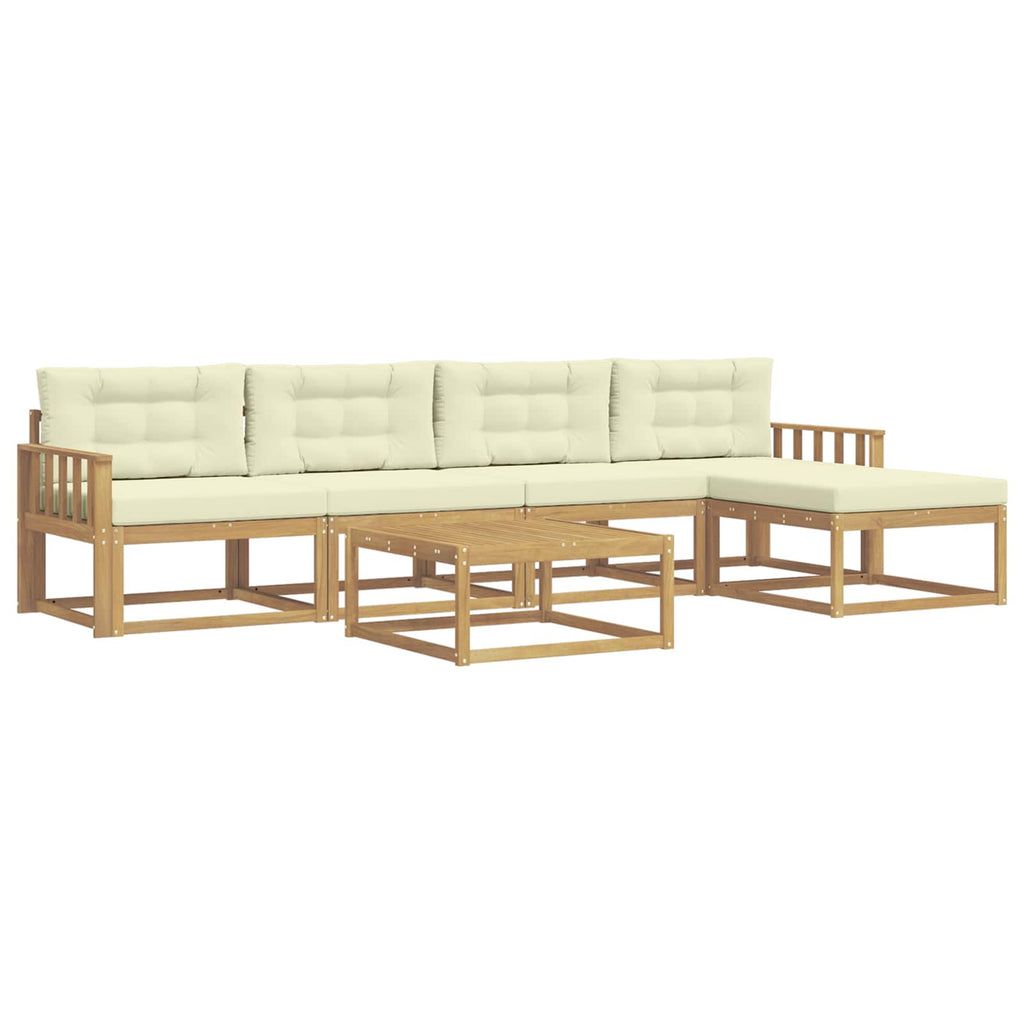vidaXL Zestaw sof na zewnątrz 6 pcs Biały i kremowy 79 x 79 x 37 cm
