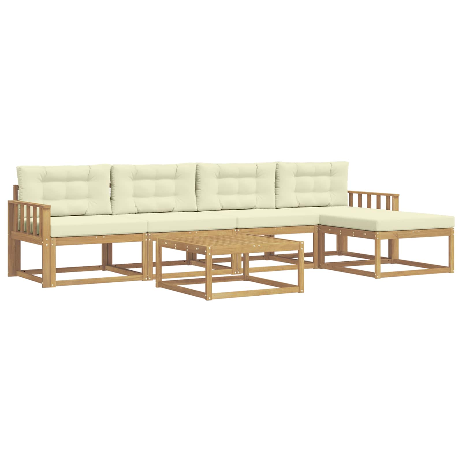 vidaXL Zestaw sof na zewnątrz 6 pcs Biały i kremowy 79 x 79 x 37 cm