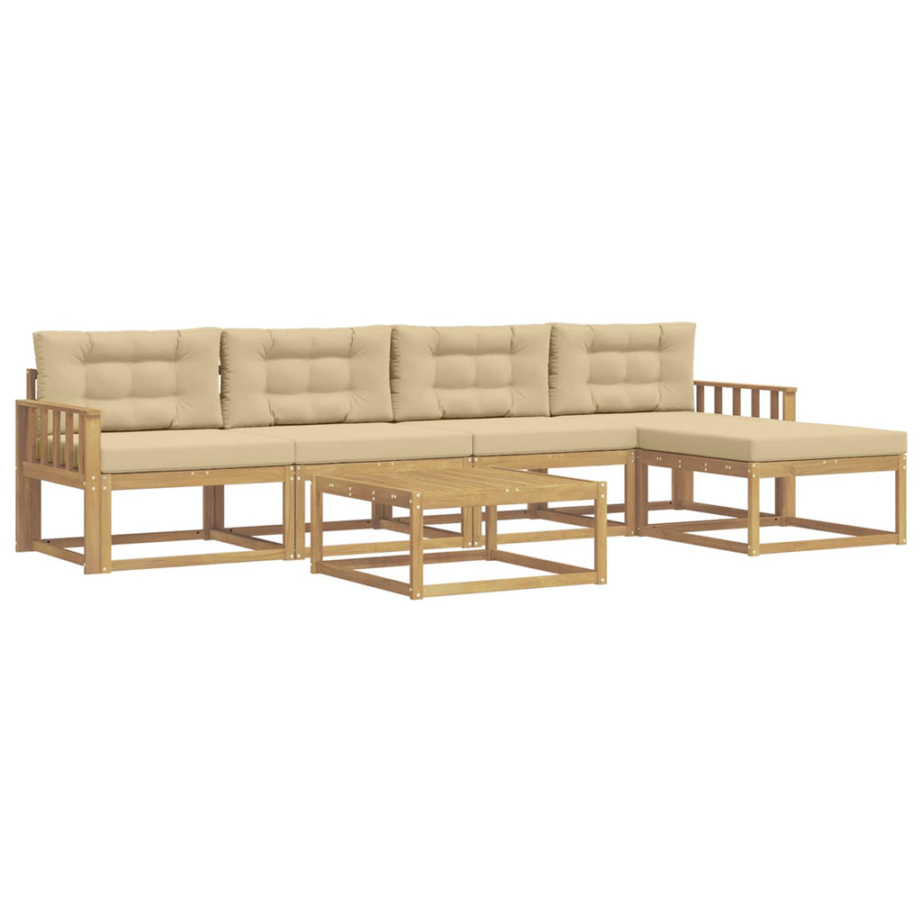 vidaXL Zestaw sof na zewnątrz 6 pcs Biały i Beżowy 79 x 79 x 37 cm