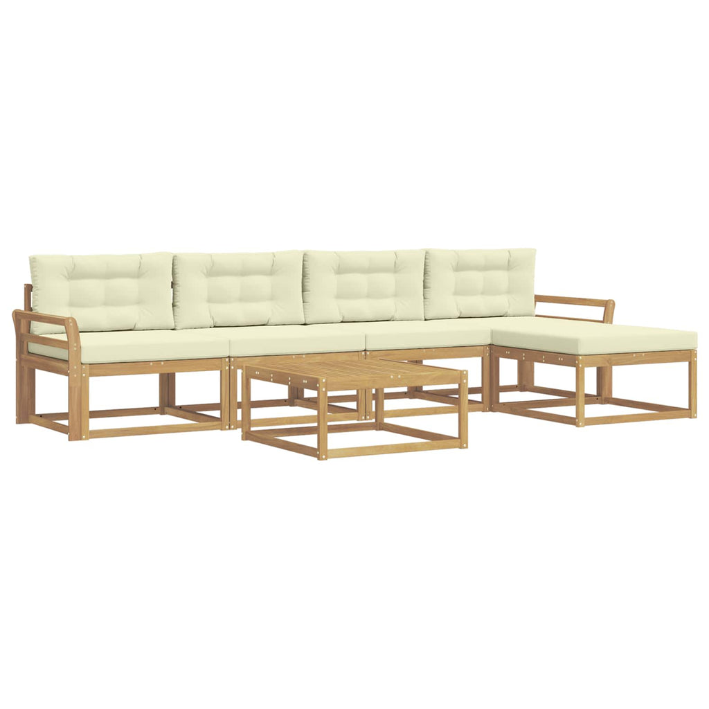vidaXL Zestaw sof na zewnątrz 6 pcs Biały i kremowy 79 x 79 x 37 cm