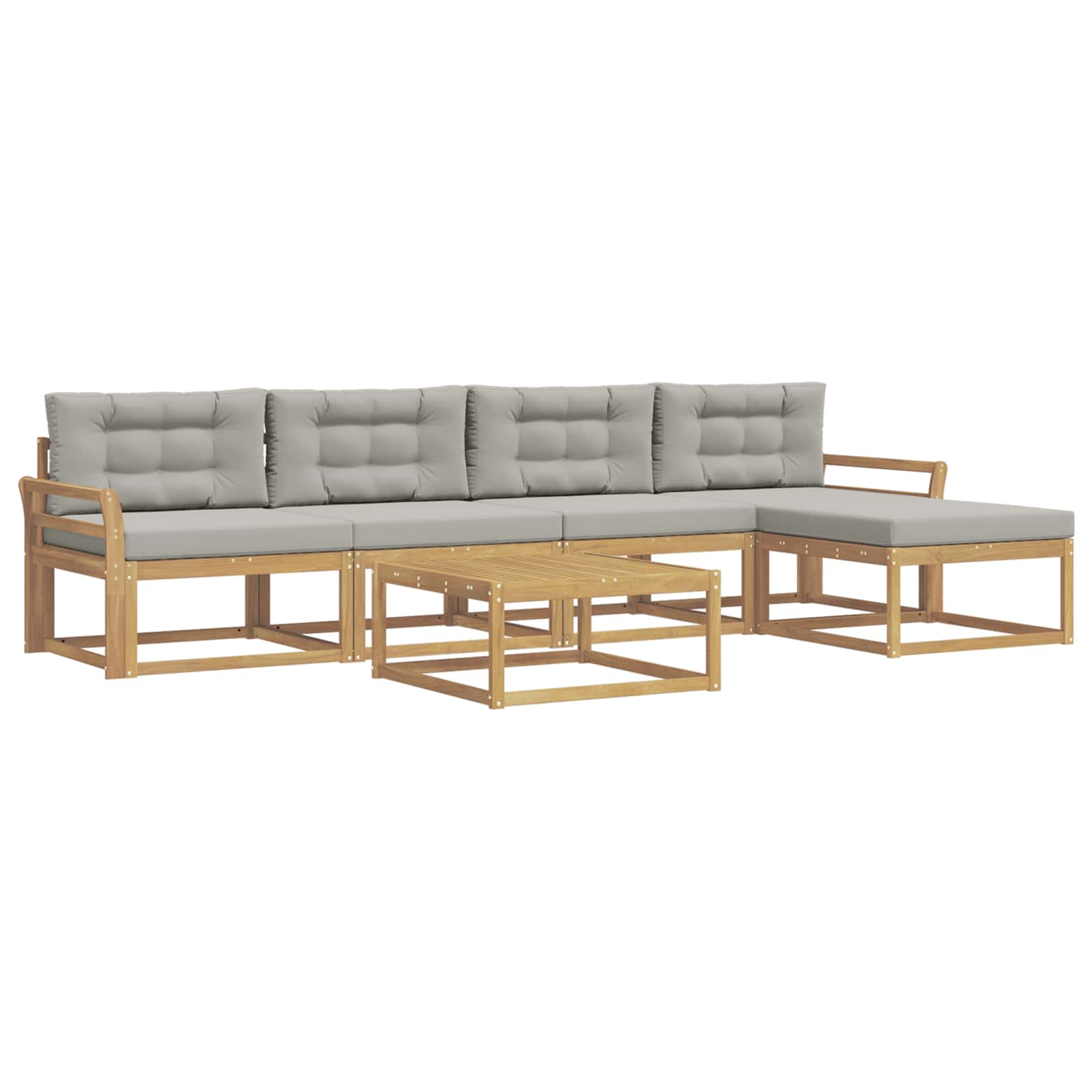 vidaXL Zestaw sof na zewnątrz 6 pcs Biały i jasnoszary 79 x 79 x 37 cm
