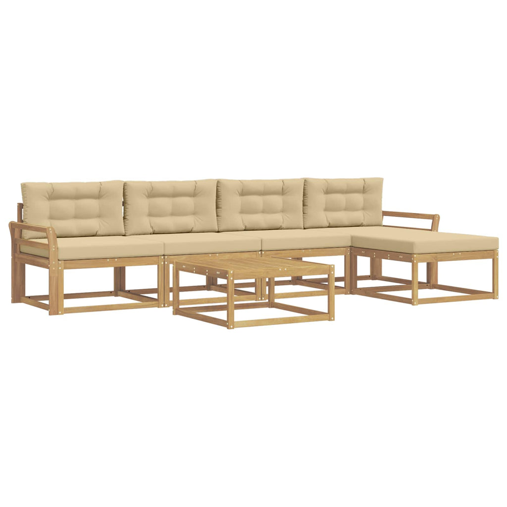 vidaXL Zestaw sof na zewnątrz 6 pcs Biały i Beżowy 79 x 79 x 37 cm