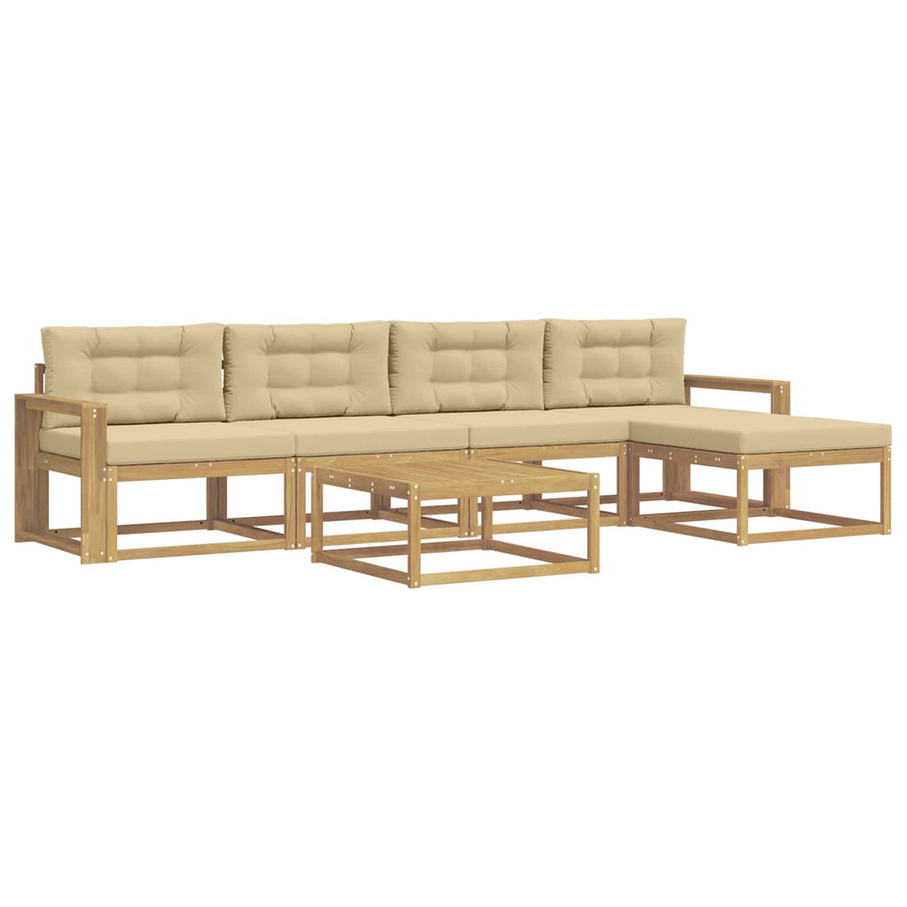 vidaXL Zestaw sof na zewnątrz 6 pcs Biały i Beżowy 79 x 79 x 37 cm