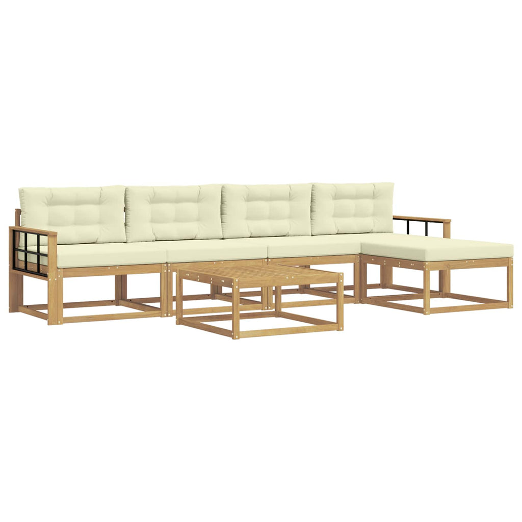vidaXL Zestaw sof na zewnątrz 6 pcs Biały i kremowy 79 x 79 x 37 cm