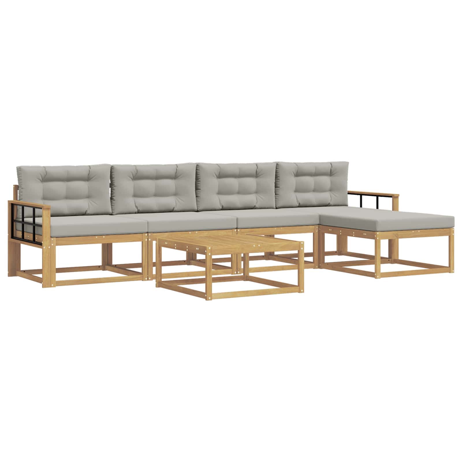 vidaXL Zestaw sof na zewnątrz 6 pcs Biały i jasnoszary 79 x 79 x 37 cm