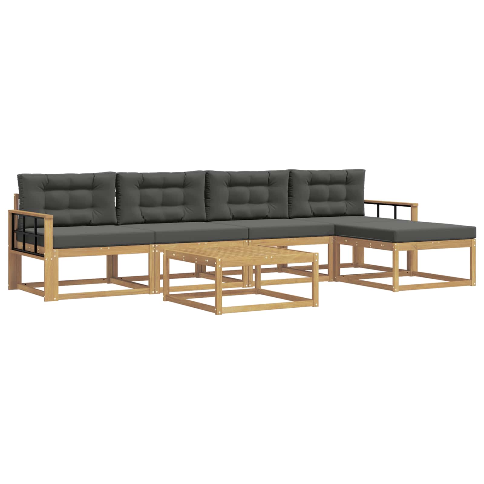 vidaXL Zestaw sof na zewnątrz 6 pcs Biały i antracyt 79 x 79 x 37 cm