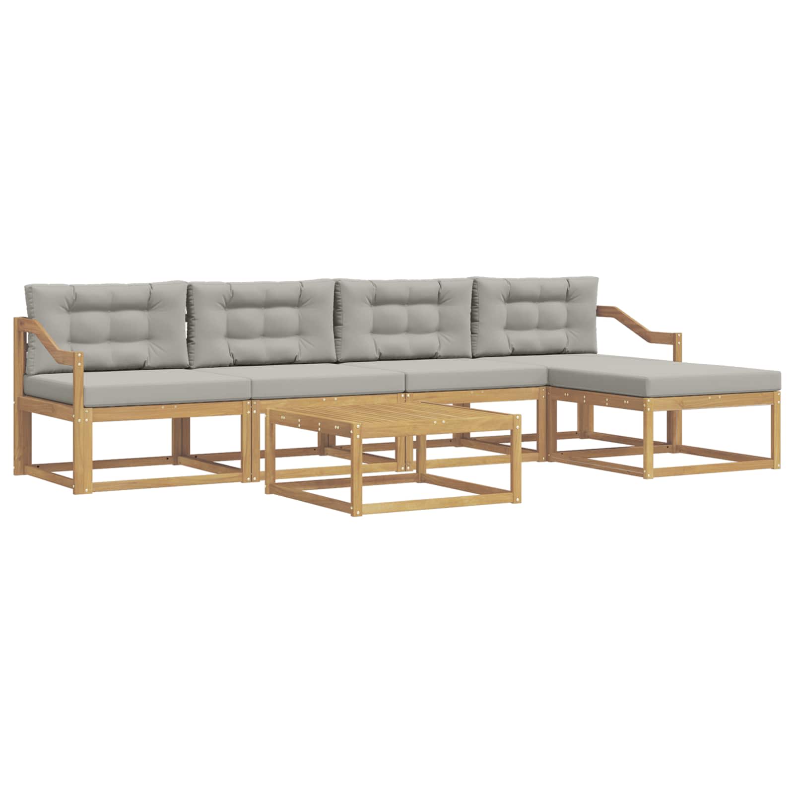 vidaXL Zestaw sof na zewnątrz 6 pcs Biały i jasnoszary 79 x 79 x 37 cm