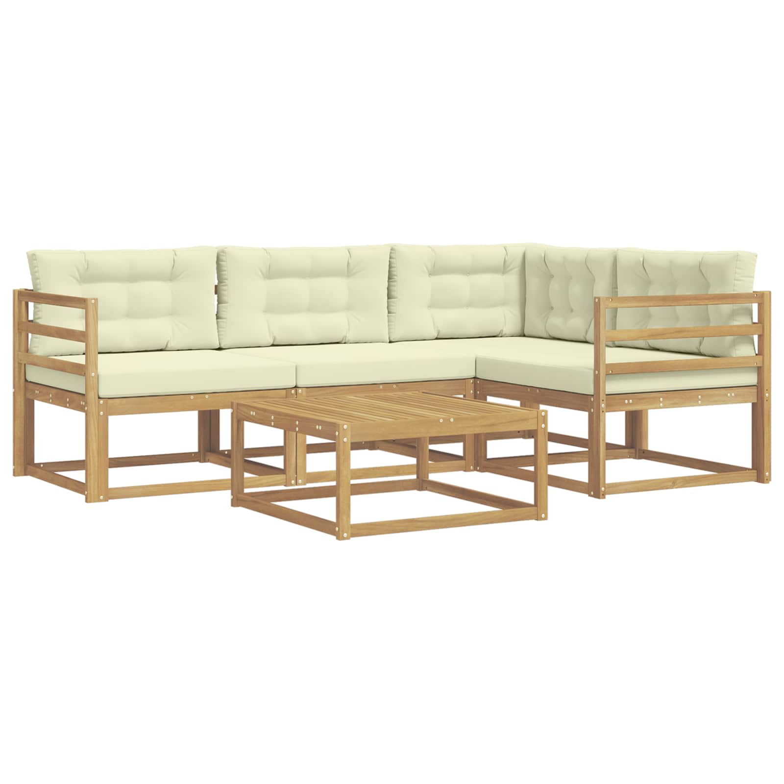 vidaXL Zestaw sof na zewnątrz 5 pcs Biały i kremowy 79 x 79 x 37 cm