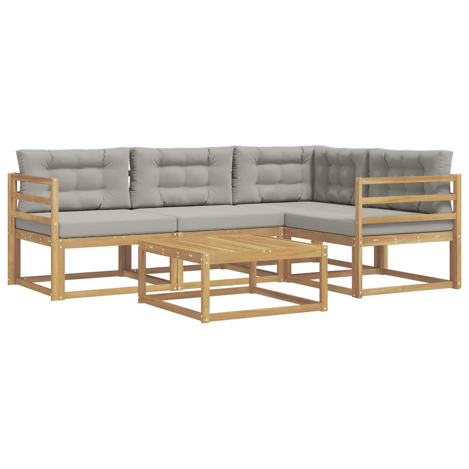 vidaXL Zestaw sof na zewnątrz 5 pcs Biały i jasnoszary 79 x 79 x 37 cm
