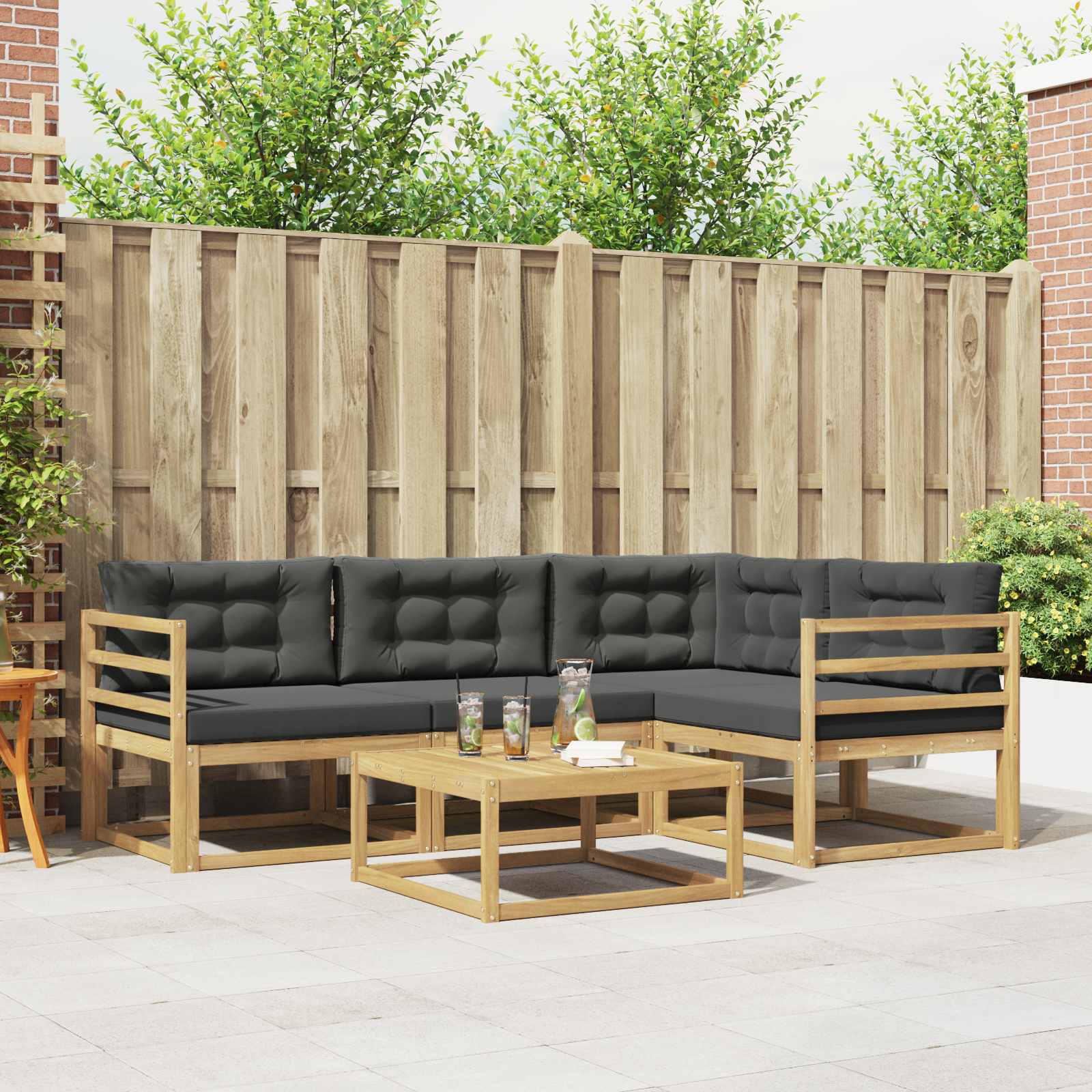 vidaXL Zestaw sof na zewnątrz 5 pcs Biały i antracyt 79 x 79 x 37 cm