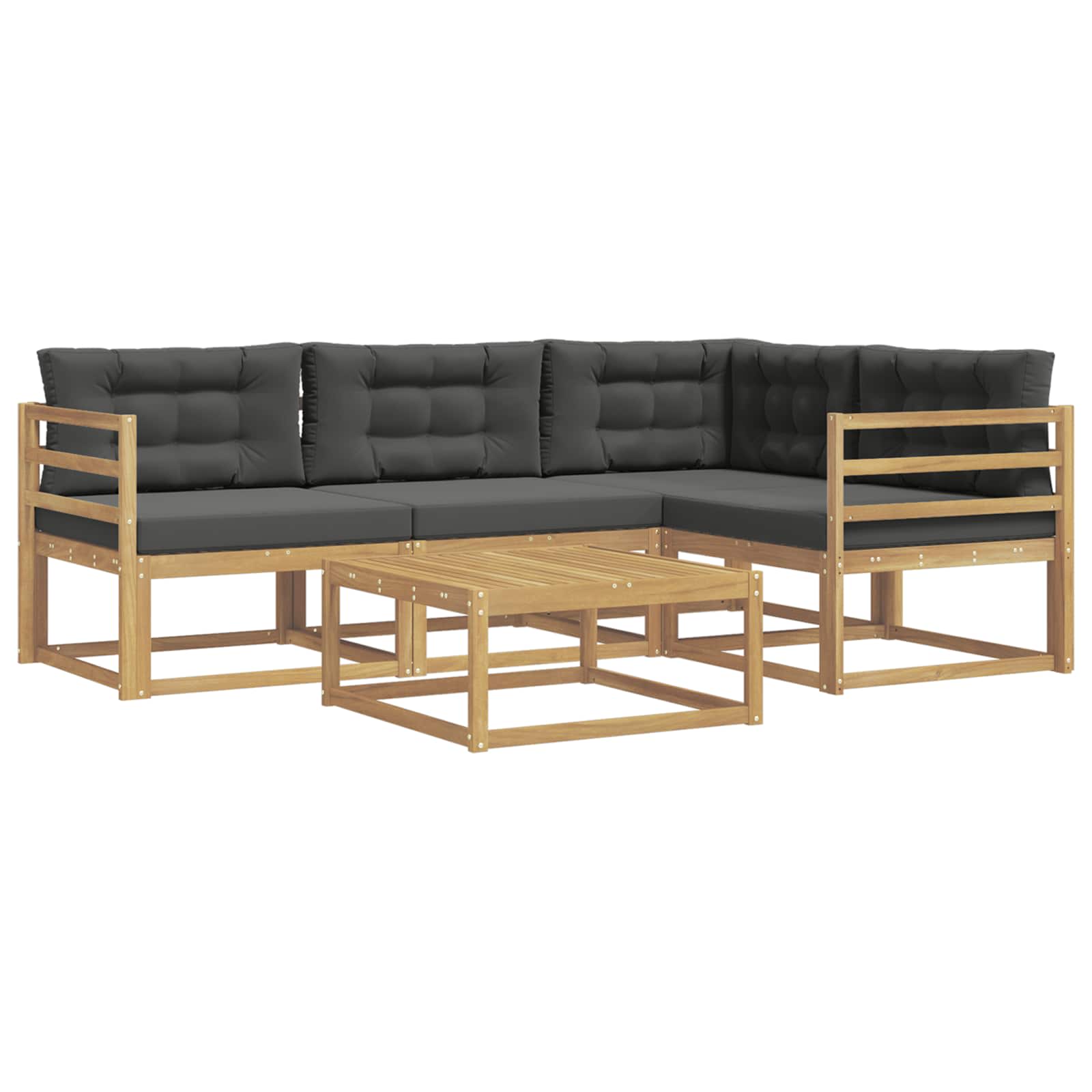 vidaXL Zestaw sof na zewnątrz 5 pcs Biały i antracyt 79 x 79 x 37 cm