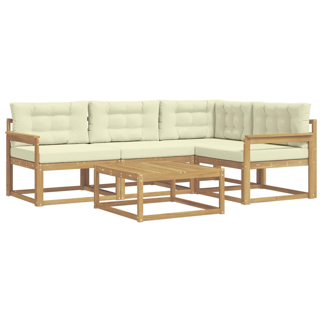 vidaXL Zestaw sof na zewnątrz 5 pcs Biały i kremowy 79 x 79 x 37 cm