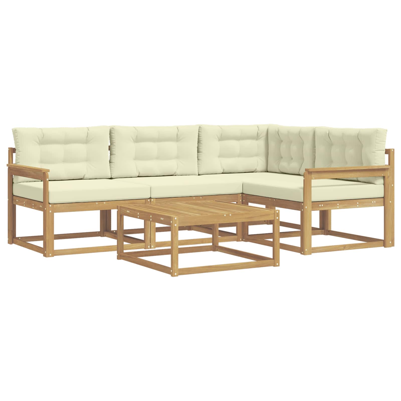 vidaXL Zestaw sof na zewnątrz 5 pcs Biały i kremowy 79 x 79 x 37 cm