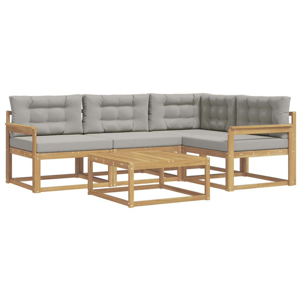 vidaXL Zestaw sof na zewnątrz 5 pcs Biały i jasnoszary 79 x 79 x 37 cm