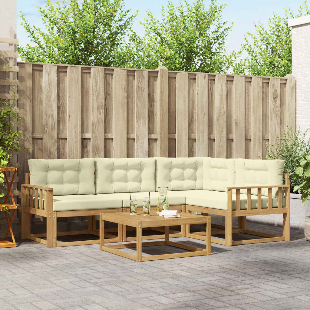 vidaXL Zestaw sof na zewnątrz 5 pcs Biały i kremowy 79 x 79 x 37 cm