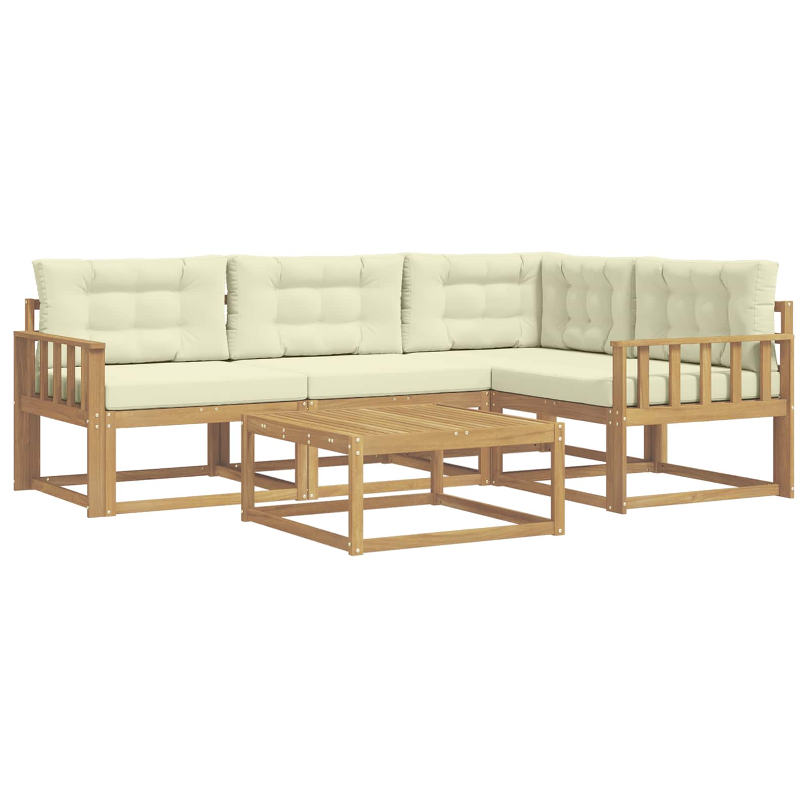 vidaXL Zestaw sof na zewnątrz 5 pcs Biały i kremowy 79 x 79 x 37 cm
