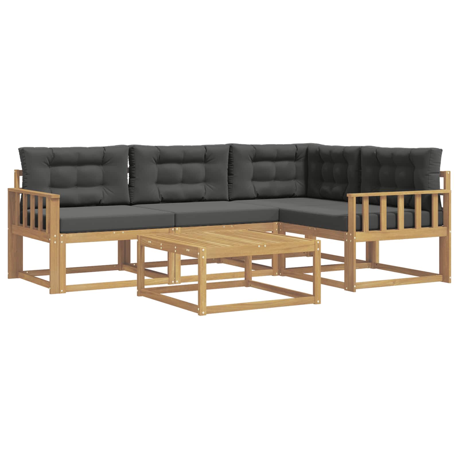vidaXL Zestaw sof na zewnątrz 5 pcs Biały i antracyt 79 x 79 x 37 cm
