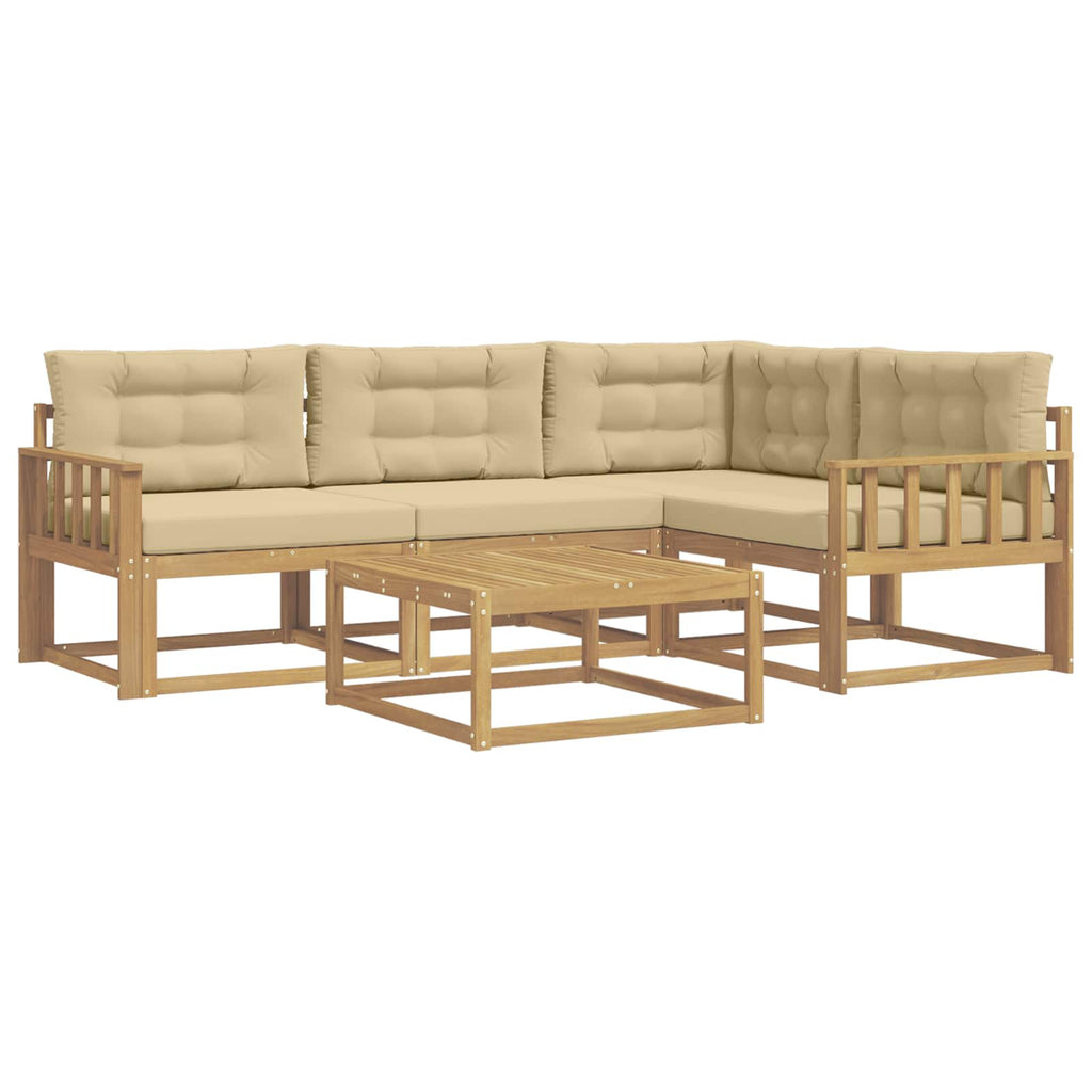vidaXL Zestaw sof na zewnątrz 5 pcs Biały i Beżowy 79 x 79 x 37 cm