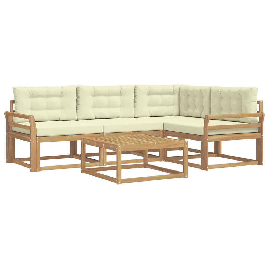 vidaXL Zestaw sof na zewnątrz 5 pcs Biały i kremowy 79 x 79 x 37 cm