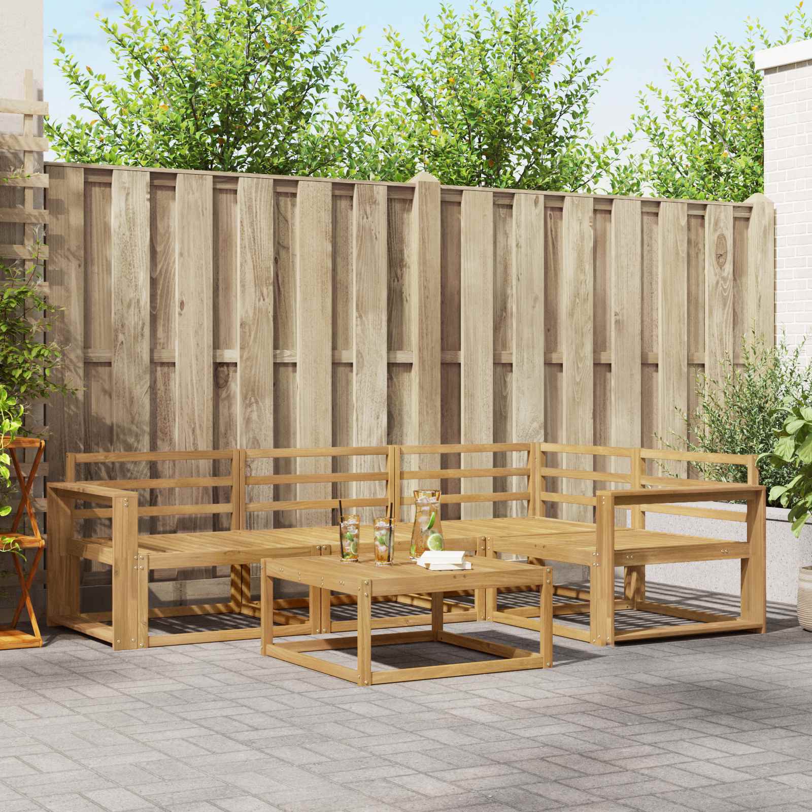 vidaXL Zestaw sof na zewnątrz 5 pcs Biały 79 x 79 x 37 cm