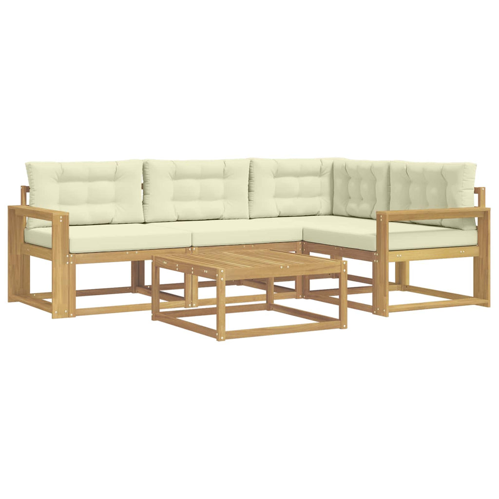 vidaXL Zestaw sof na zewnątrz 5 pcs Biały i kremowy 79 x 79 x 37 cm