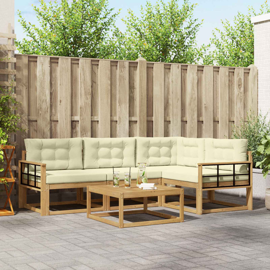 vidaXL Zestaw sof na zewnątrz 5 pcs Biały i kremowy 79 x 79 x 37 cm