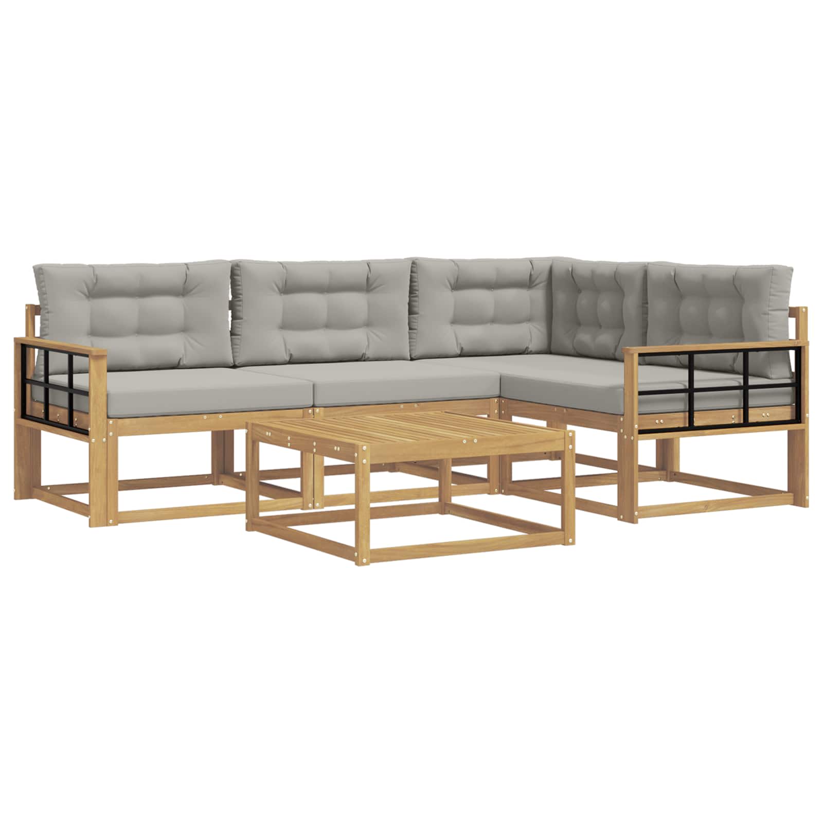 vidaXL Zestaw sof na zewnątrz 5 pcs Biały i jasnoszary 79 x 79 x 37 cm