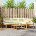 vidaXL Zestaw sof na zewnątrz 5 pcs Biały i kremowy 79 x 79 x 37 cm