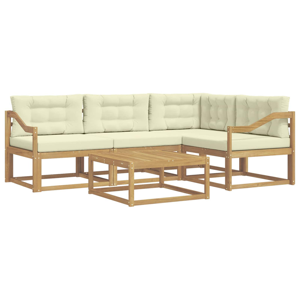 vidaXL Zestaw sof na zewnątrz 5 pcs Biały i kremowy 79 x 79 x 37 cm
