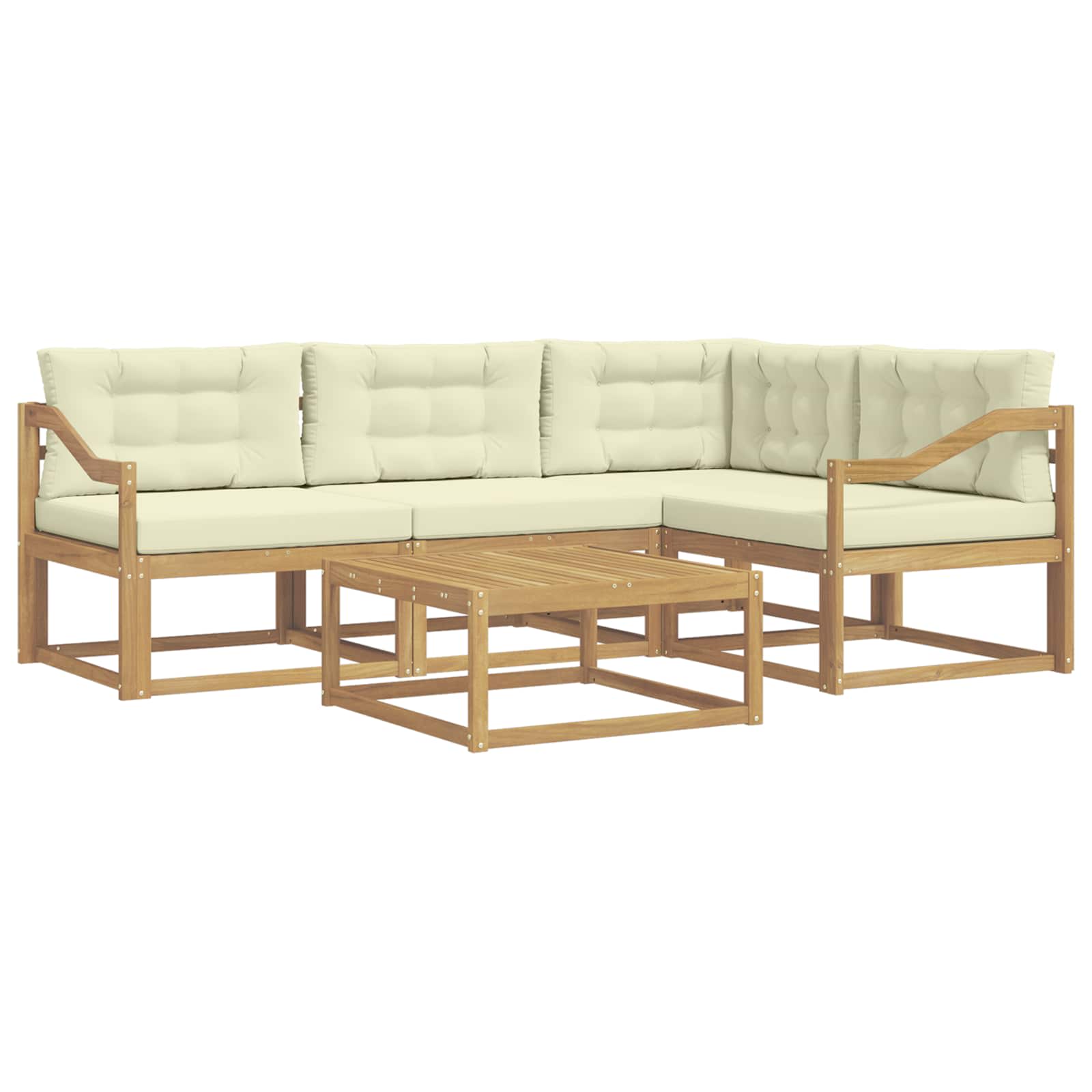 vidaXL Zestaw sof na zewnątrz 5 pcs Biały i kremowy 79 x 79 x 37 cm