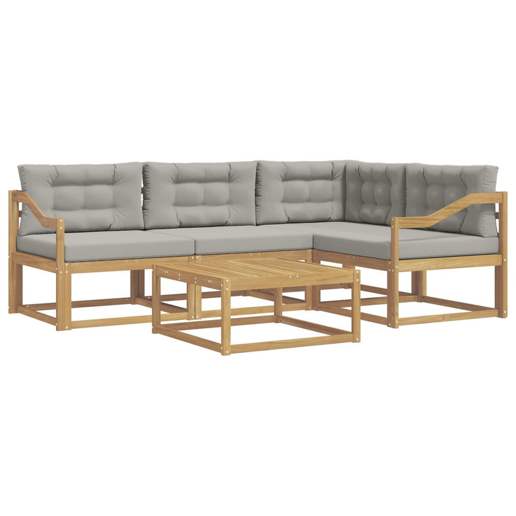 vidaXL Zestaw sof na zewnątrz 5 pcs Biały i jasnoszary 79 x 79 x 37 cm