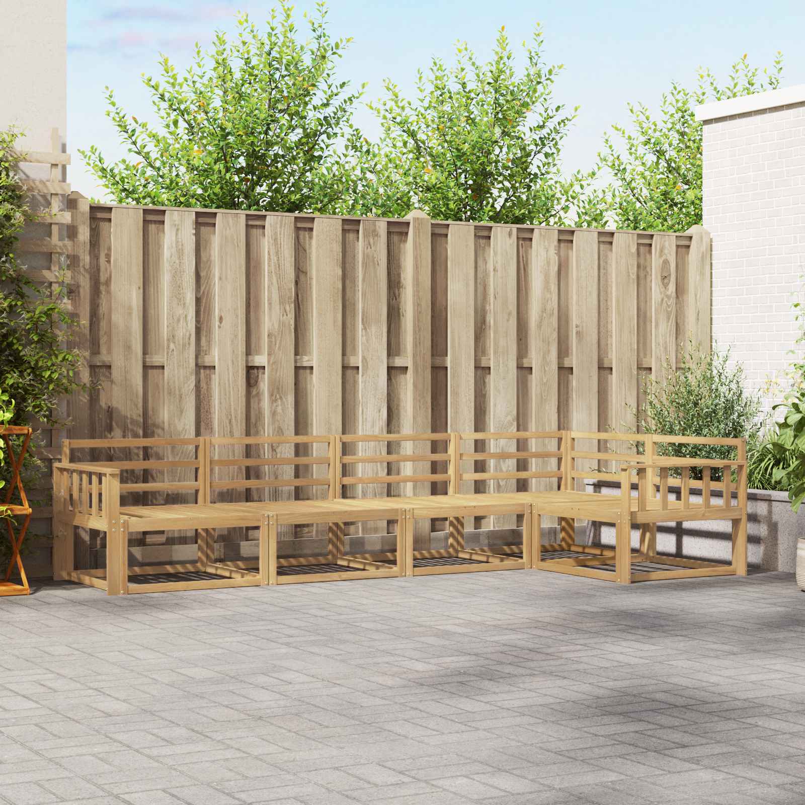 vidaXL Zestaw sof na zewnątrz 5 pcs Biały 327 x 168,5 x 73 cm
