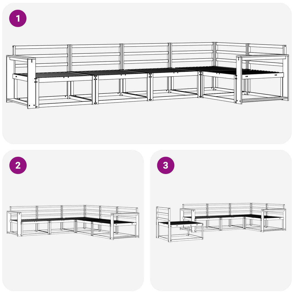 vidaXL Zestaw sof na zewnątrz 5 pcs Biały Lite Drewno Akacji