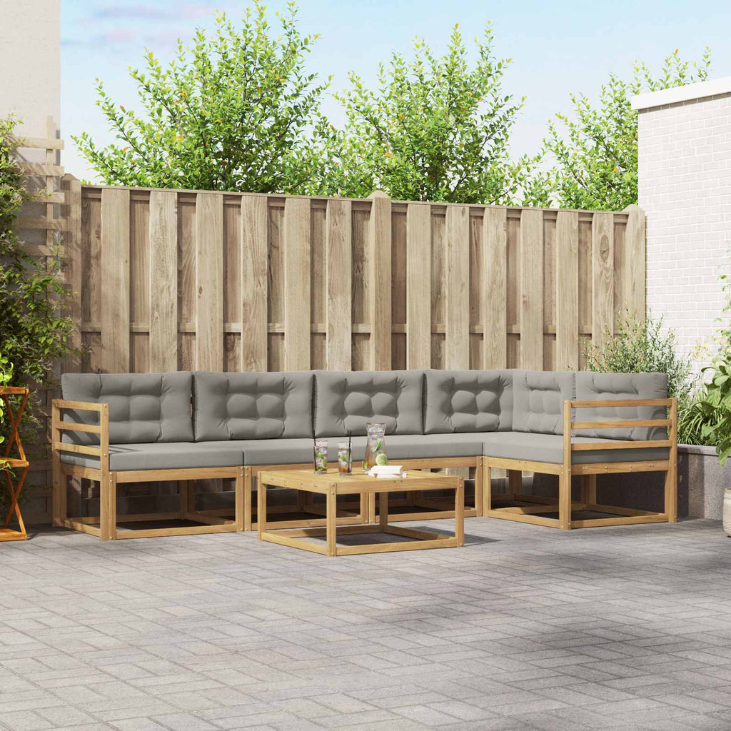 vidaXL Zestaw sof na zewnątrz 6 pcs Biały i jasnoszary 79 x 79 x 37 cm