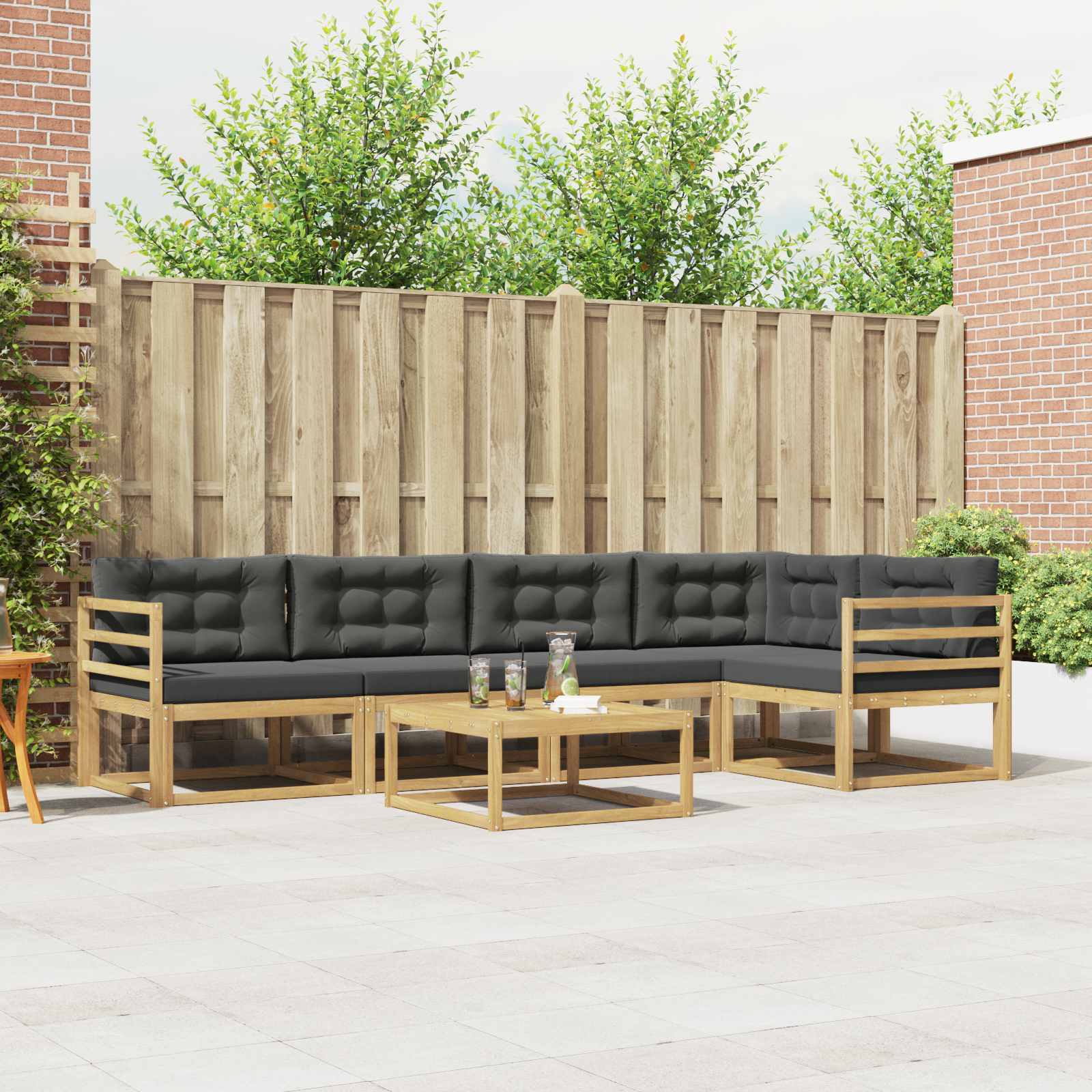 vidaXL Zestaw sof na zewnątrz 6 pcs Biały i antracyt 79 x 79 x 37 cm