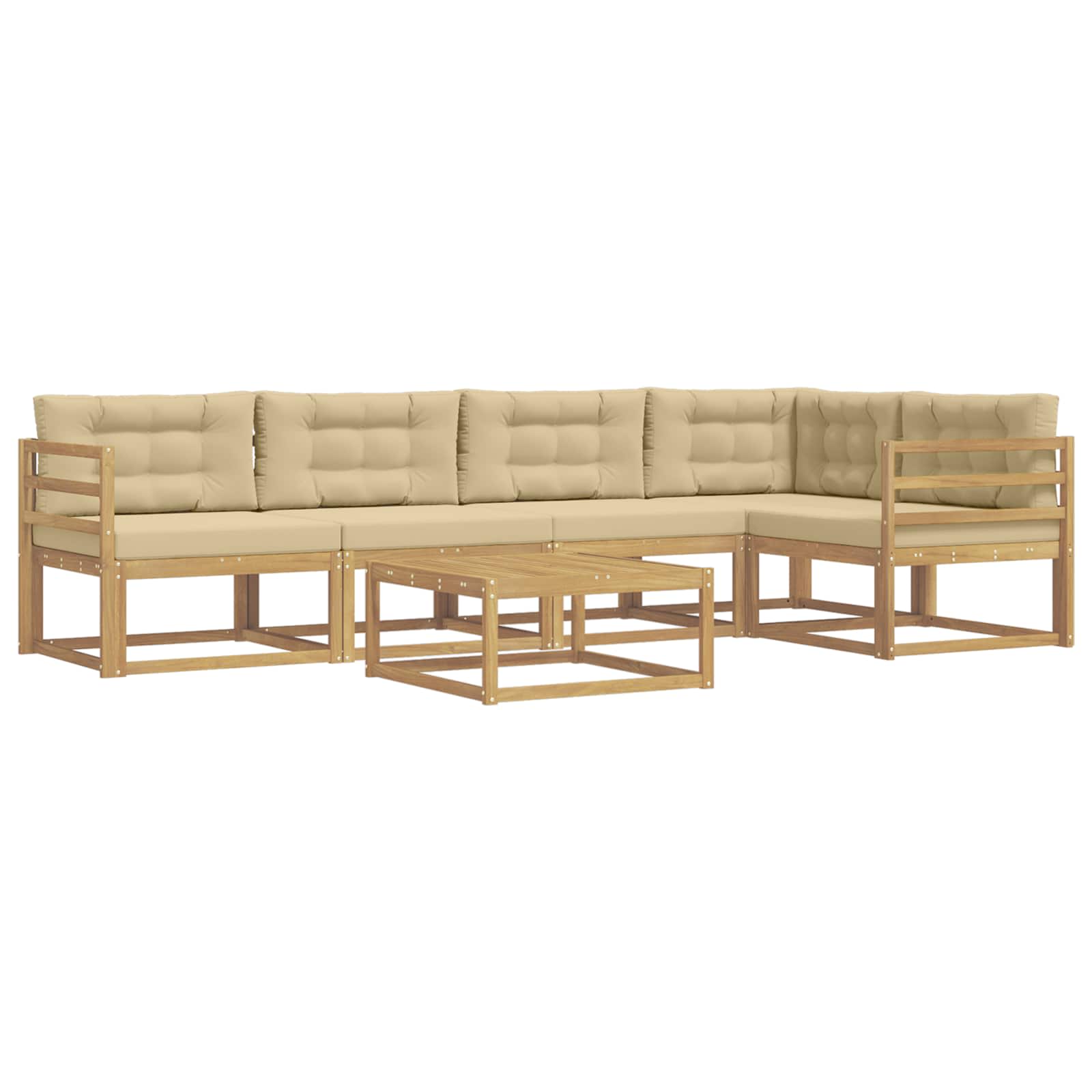 vidaXL Zestaw sof na zewnątrz 6 pcs Biały i Beżowy 79 x 79 x 37 cm