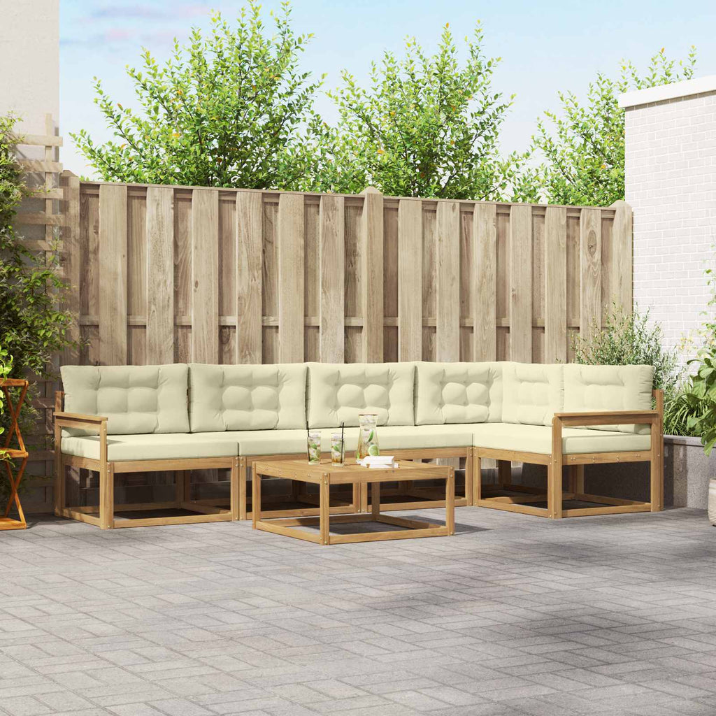 vidaXL Zestaw sof na zewnątrz 6 pcs Biały i kremowy 79 x 79 x 37 cm