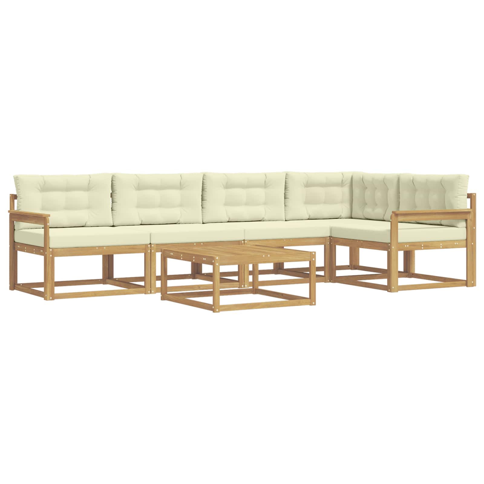 vidaXL Zestaw sof na zewnątrz 6 pcs Biały i kremowy 79 x 79 x 37 cm