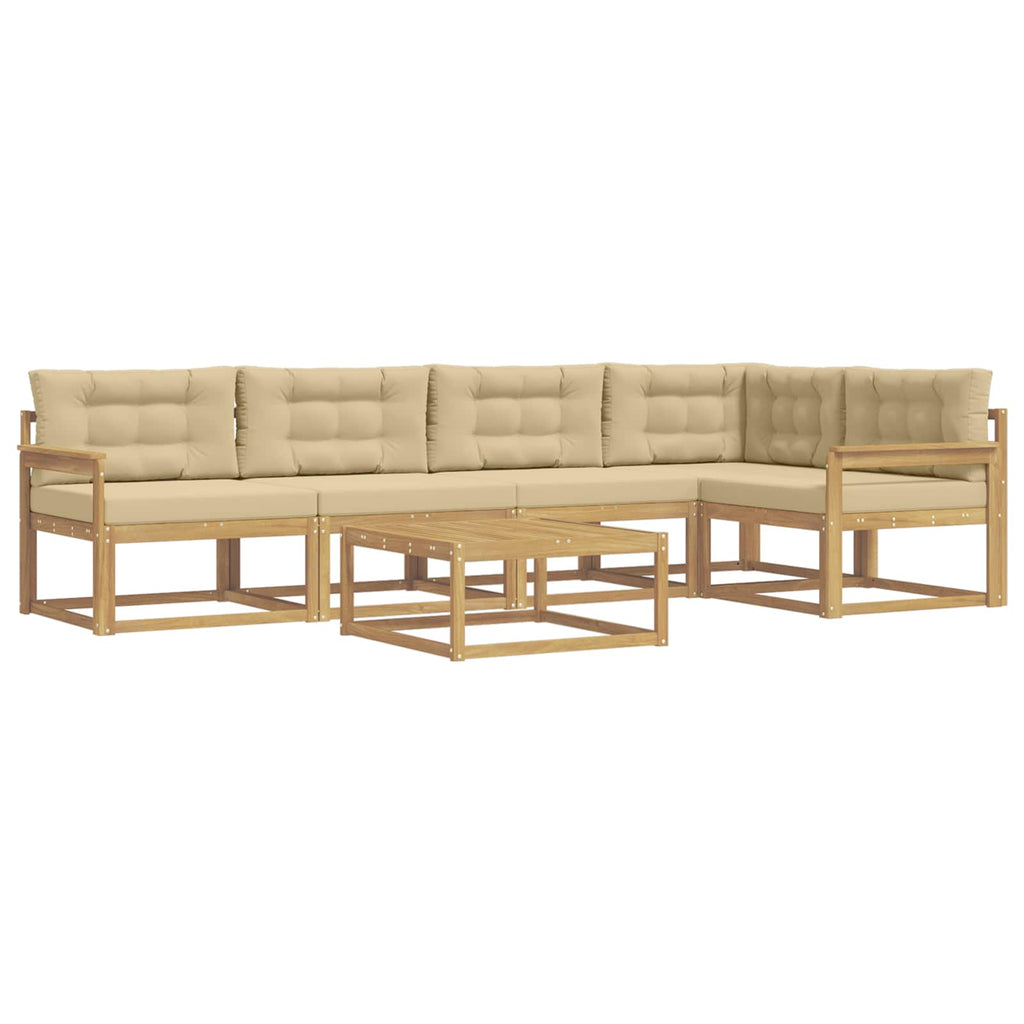 vidaXL Zestaw sof na zewnątrz 6 pcs Biały i Beżowy 79 x 79 x 37 cm