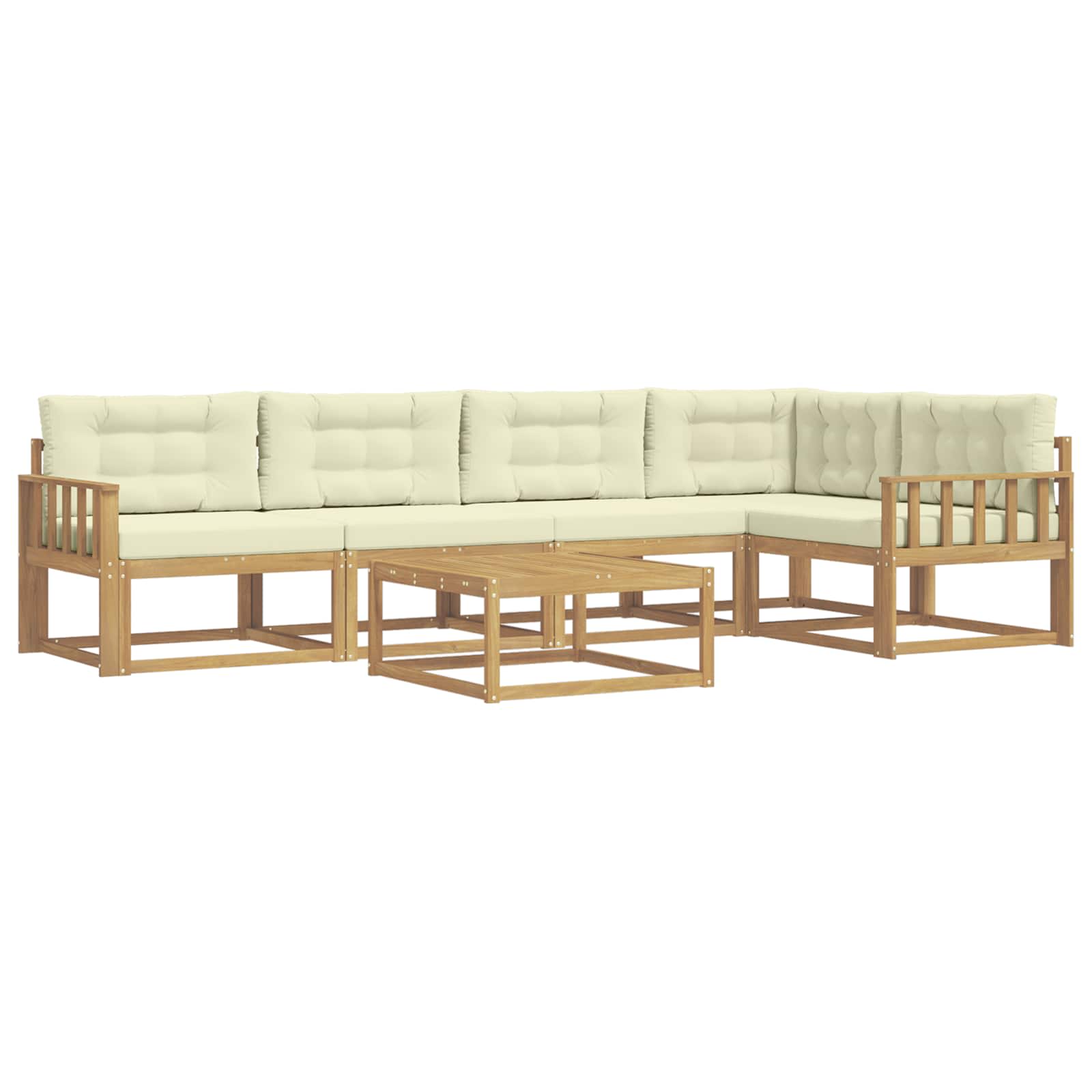 vidaXL Zestaw sof na zewnątrz 6 pcs Biały i kremowy 79 x 79 x 37 cm
