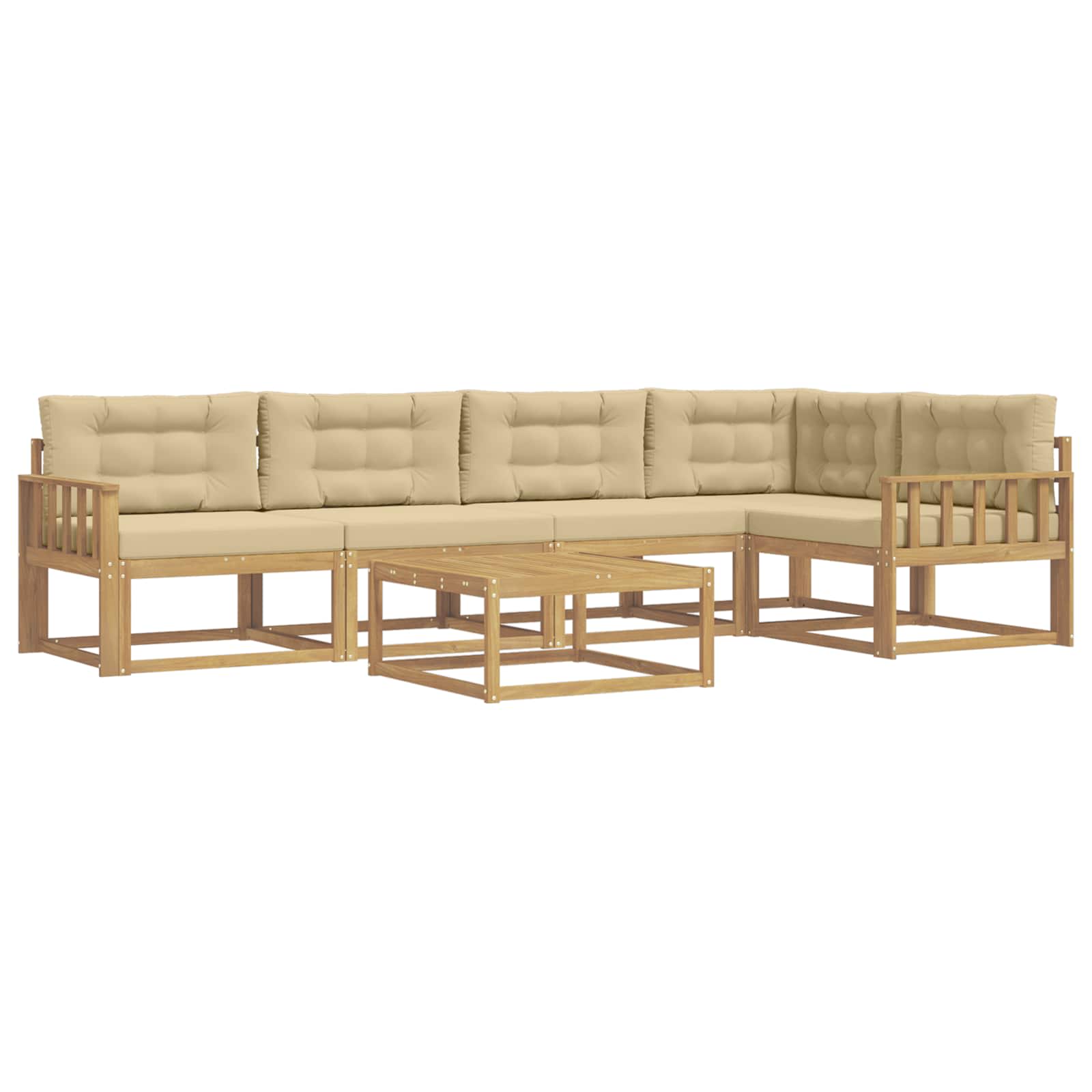 vidaXL Zestaw sof na zewnątrz 6 pcs Biały i Beżowy 79 x 79 x 37 cm