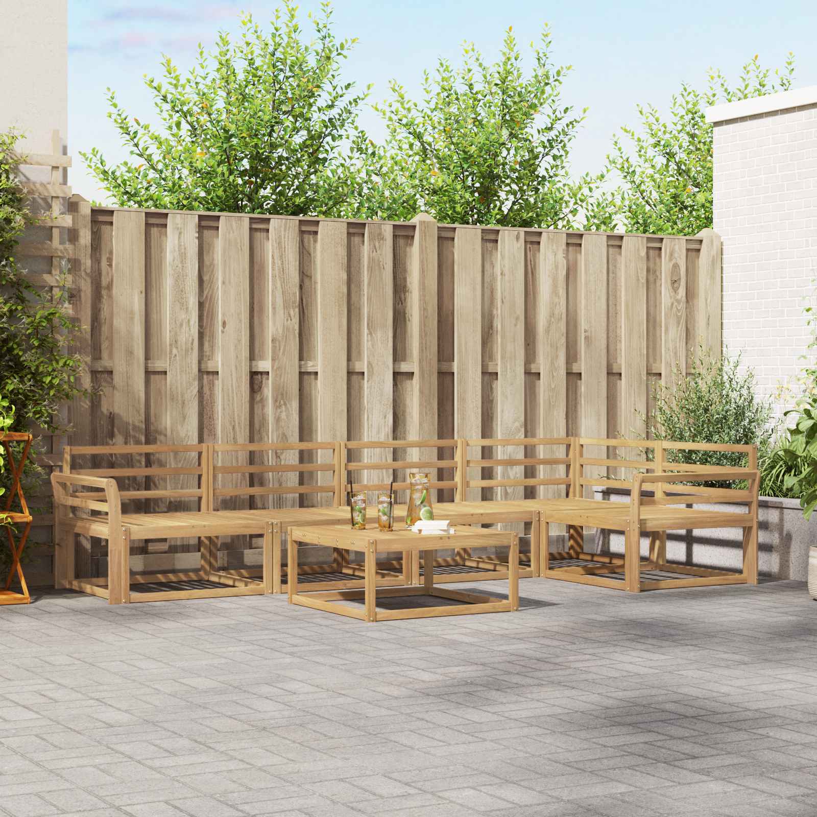 vidaXL Zestaw sof na zewnątrz 6 pcs Biały 79 x 79 x 37 cm