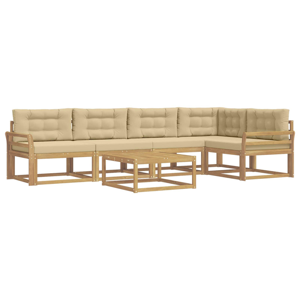 vidaXL Zestaw sof na zewnątrz 6 pcs Biały i Beżowy 79 x 79 x 37 cm