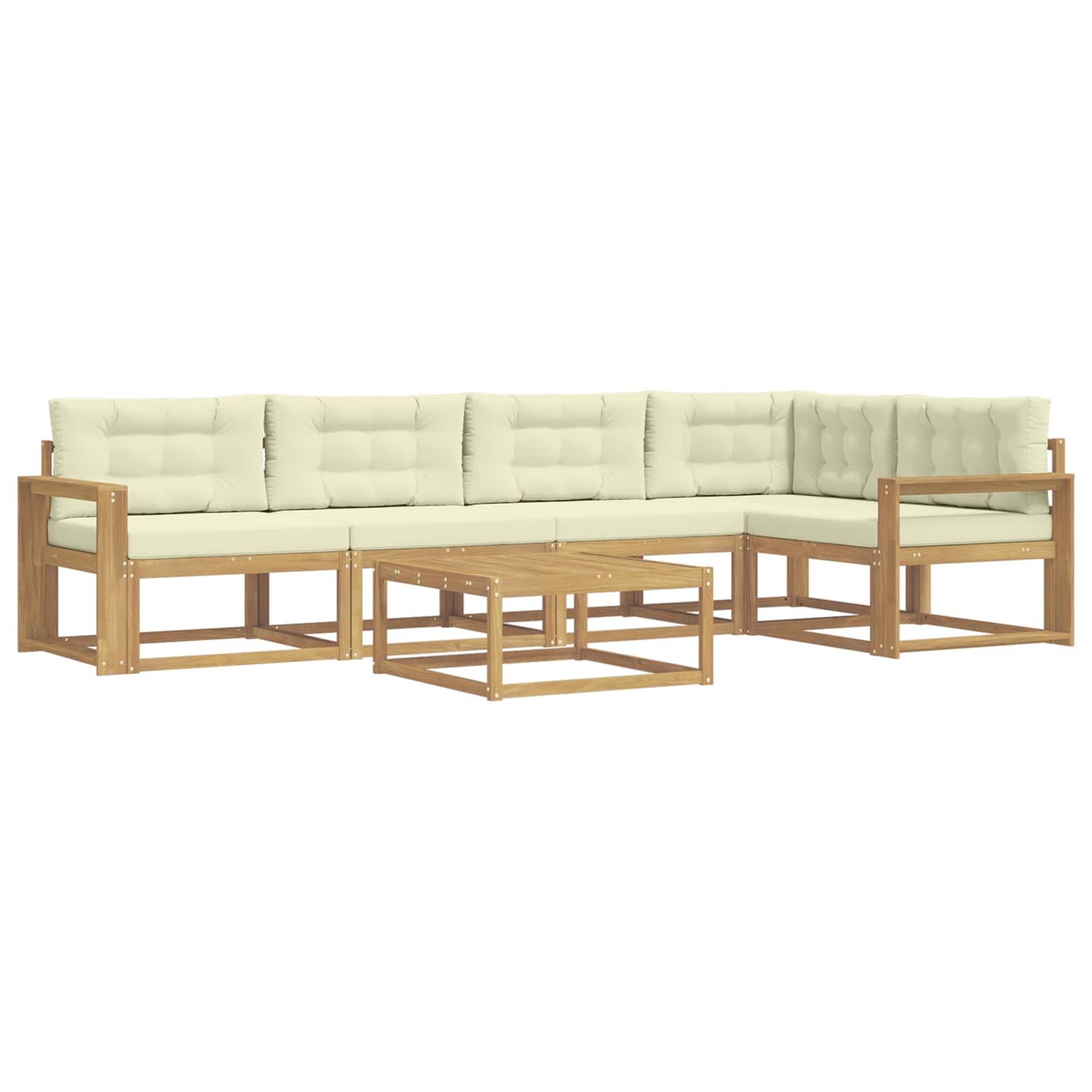 vidaXL Zestaw sof na zewnątrz 6 pcs Biały i kremowy 79 x 79 x 37 cm