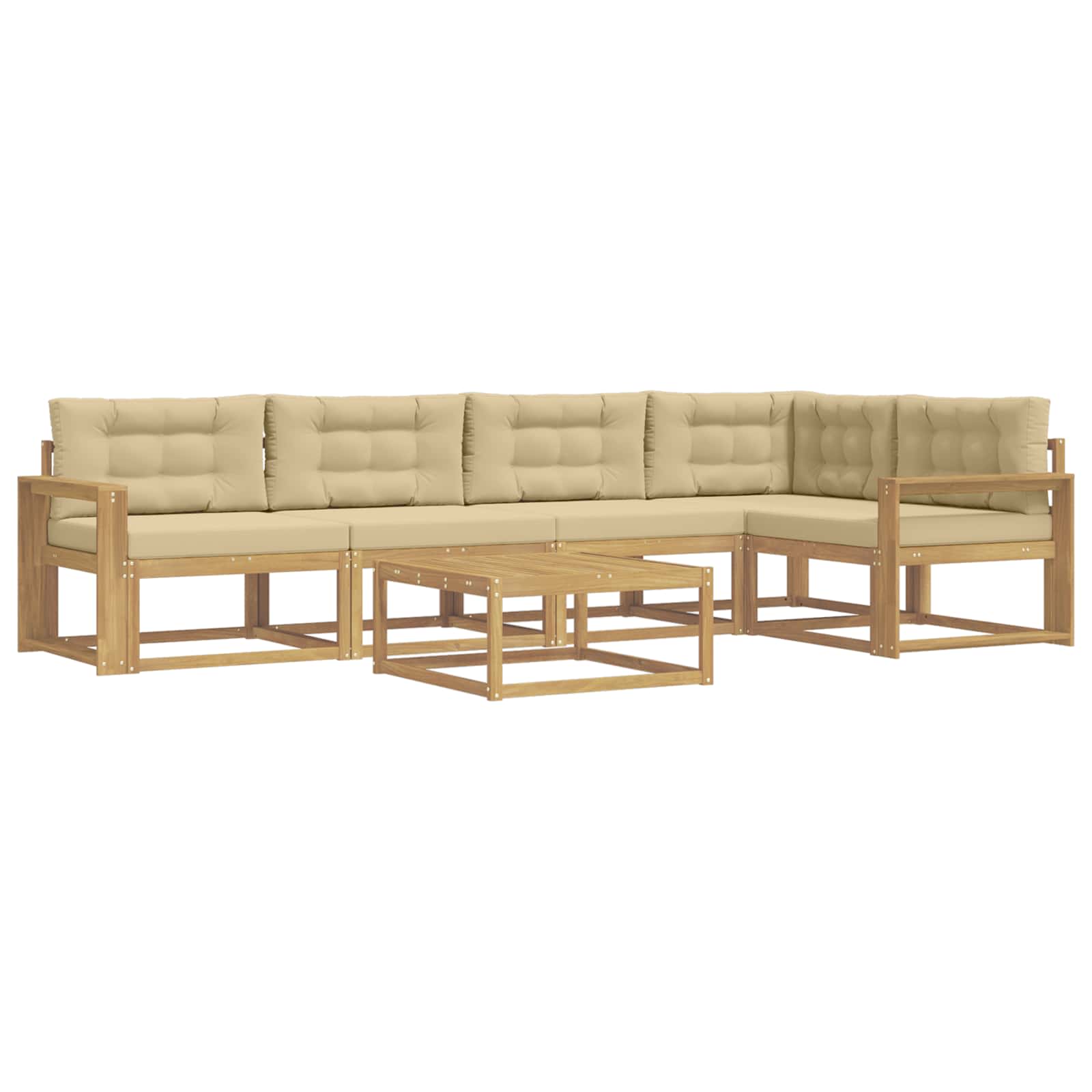 vidaXL Zestaw sof na zewnątrz 6 pcs Biały i Beżowy 79 x 79 x 37 cm