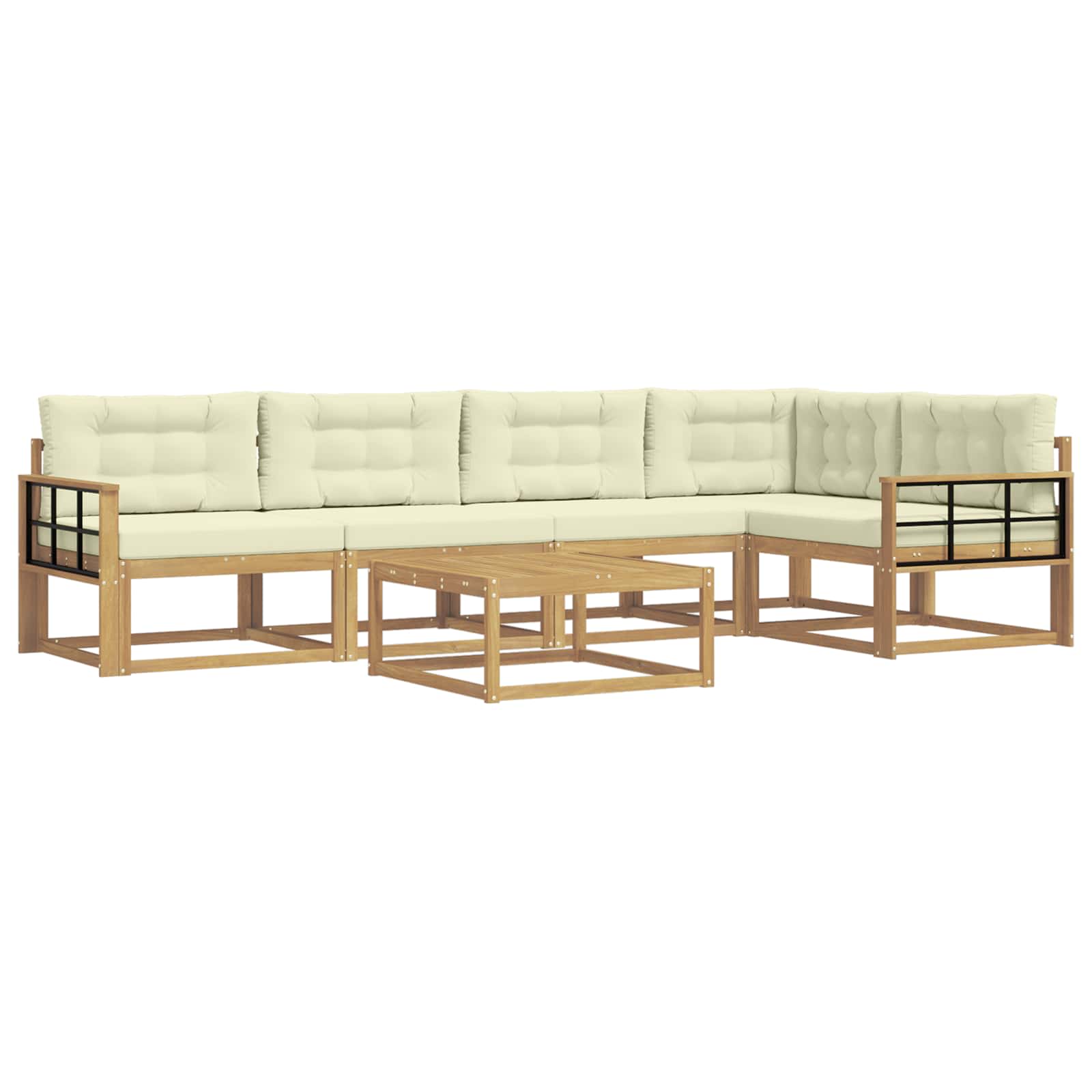 vidaXL Zestaw sof na zewnątrz 6 pcs Biały i kremowy 79 x 79 x 37 cm