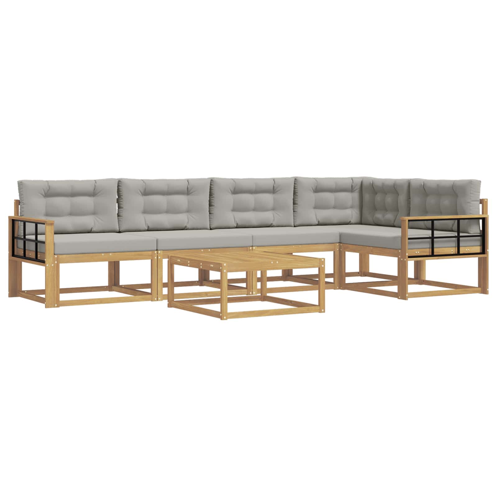 vidaXL Zestaw sof na zewnątrz 6 pcs Biały i jasnoszary 79 x 79 x 37 cm