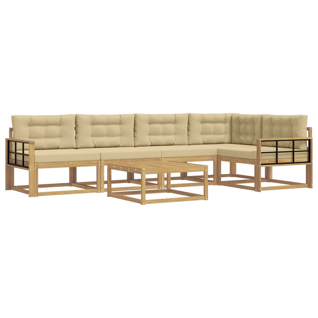 vidaXL Zestaw sof na zewnątrz 6 pcs Biały i Beżowy 79 x 79 x 37 cm