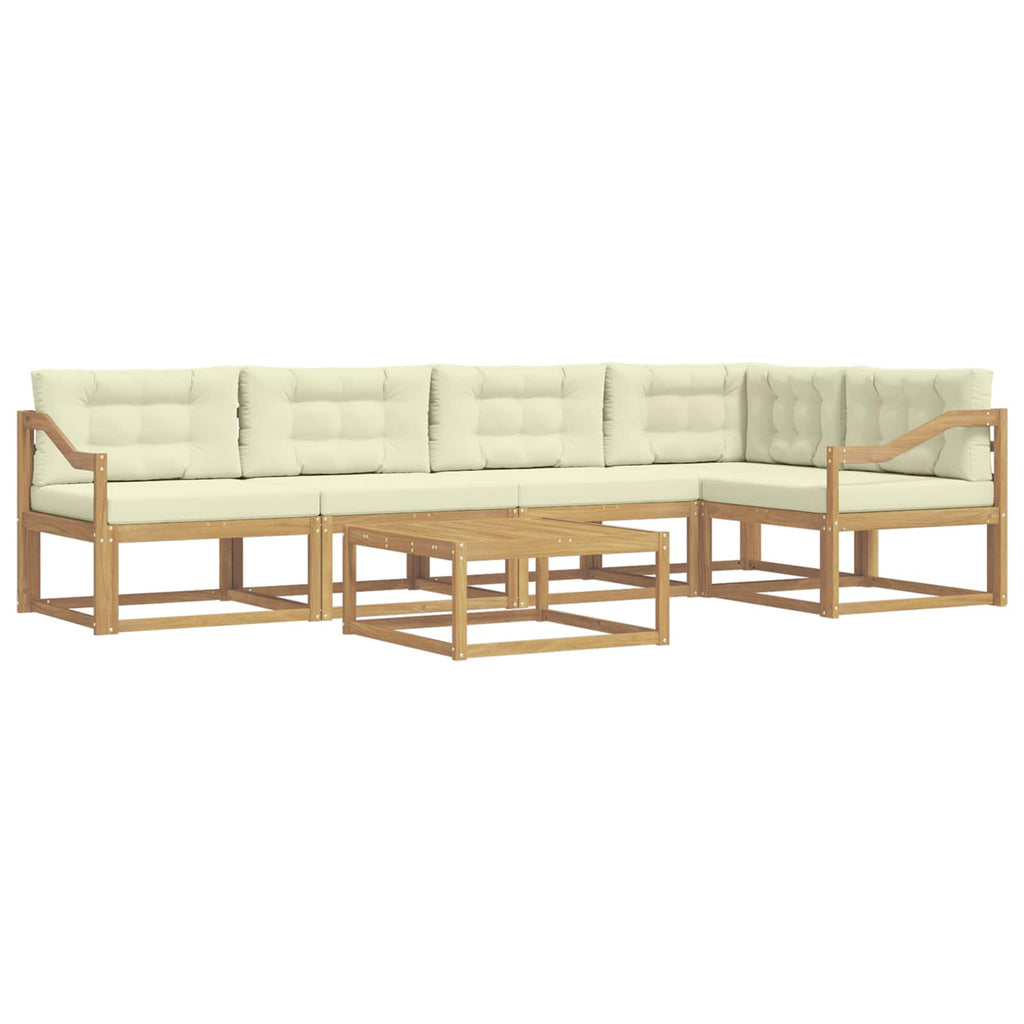 vidaXL Zestaw sof na zewnątrz 6 pcs Biały i kremowy 79 x 79 x 37 cm