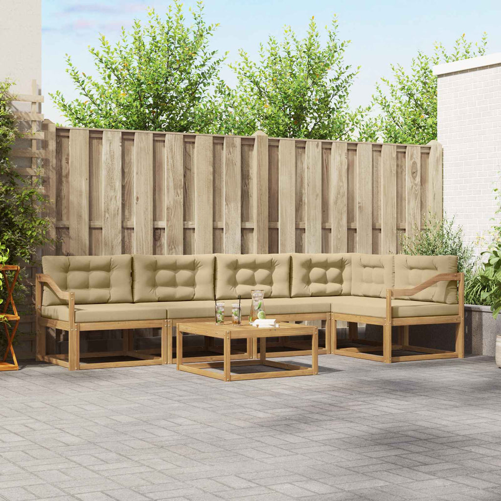 vidaXL Zestaw sof na zewnątrz 6 pcs Biały i Beżowy 79 x 79 x 37 cm